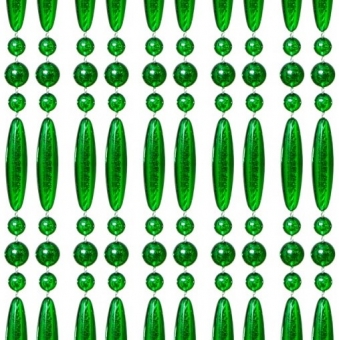 Vliegengordijn op maat: kralen recht groen transparant